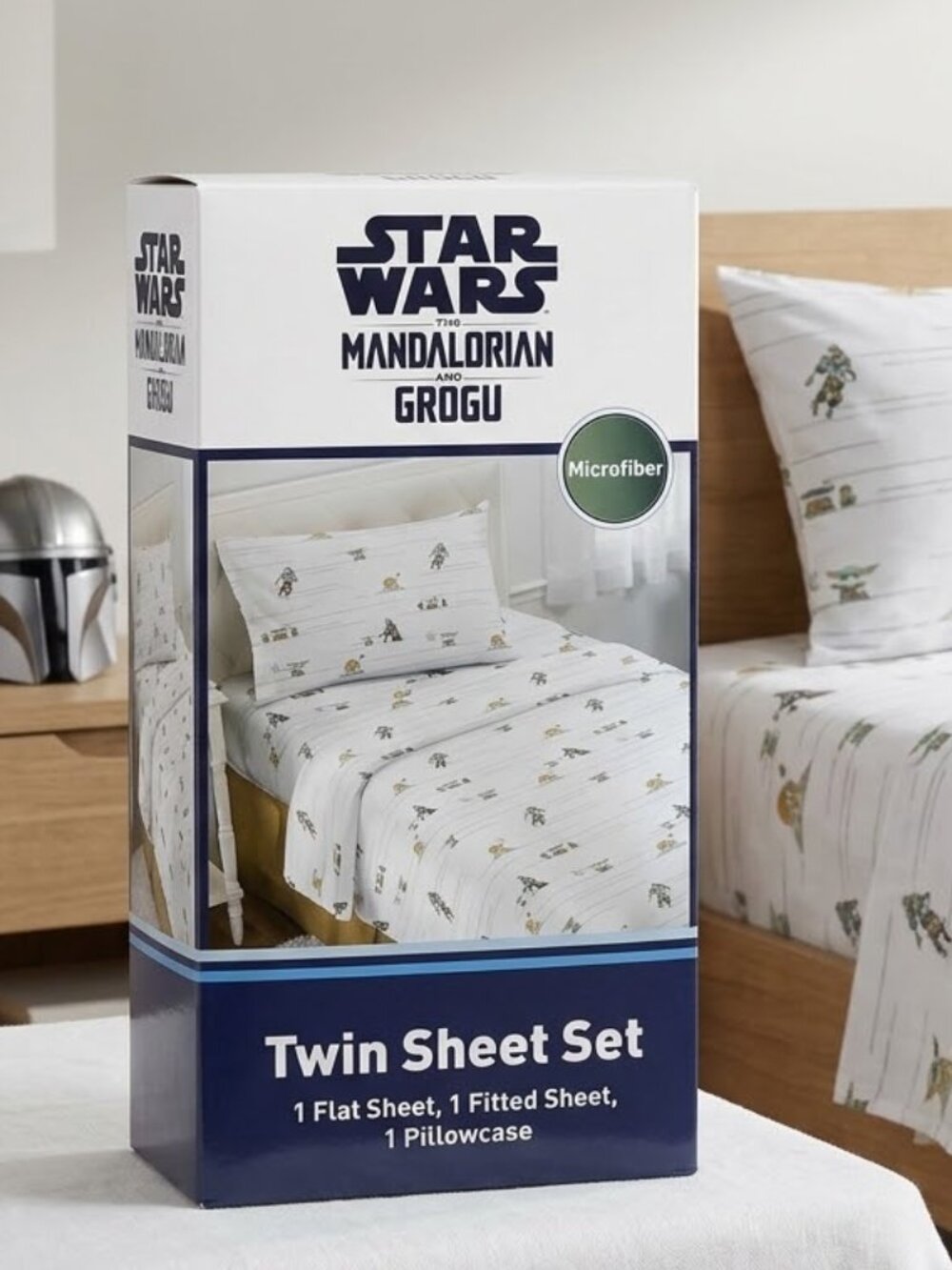 Star Wars Mandalorian & Grogu Twin Sheet Set Microfiber